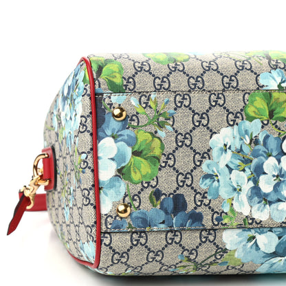 Gucci GG Supreme Monogram Blooms Medium Boston Beige Blue Navy Hibiscus Red 7 of 8