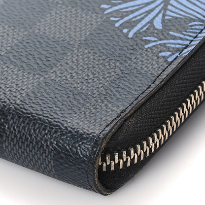 Louis Vuitton Damier Graphite Rope Zippy Organizer Wallet Blue 8 of 8