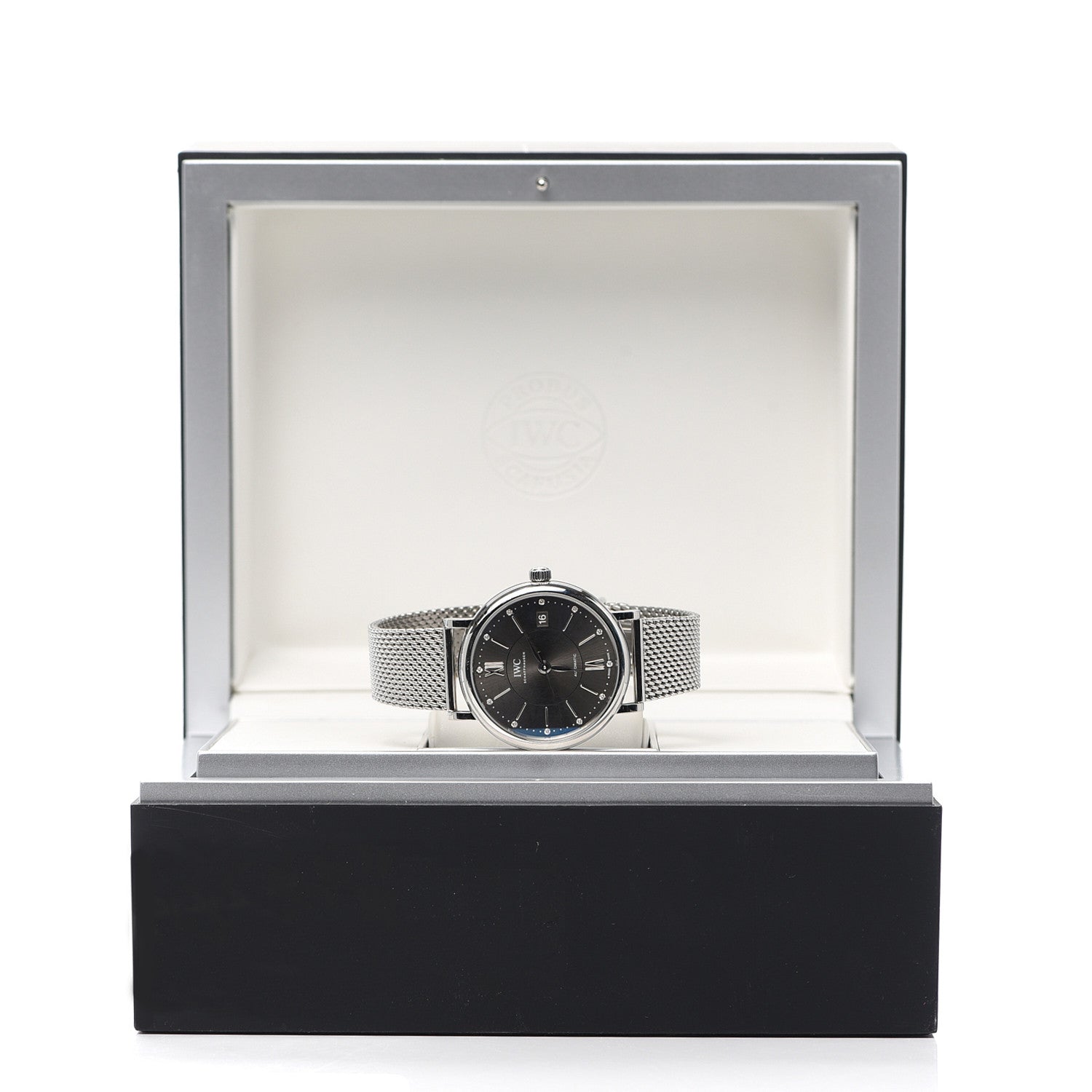 IWC Stainless Steel Diamond 37mm Portofino Automatic Watch Grey IW458110 6 of 6