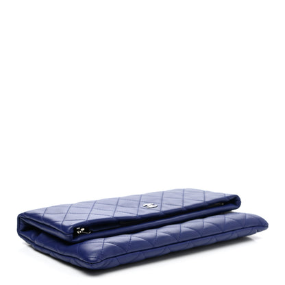 Chanel Lambskin Quilted CC Beauty Clutch Blue 3 of 7