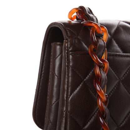 Chanel Lambskin Tortoise Square Chain Flap Brown 13 of 21