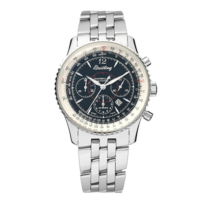 Breitling Stainless Steel 38mm Navitimer Montbrillant Chronograph Automatic Watch Black A41330 1 of 4