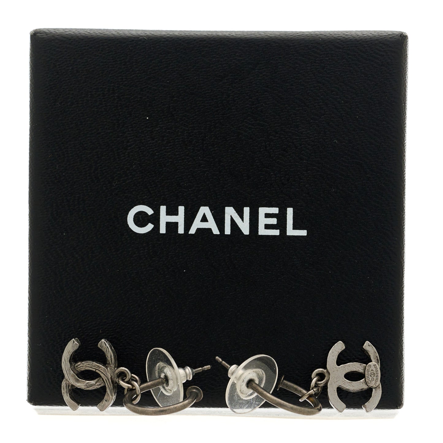 Ruthenium Twisted CC Drop Earrings