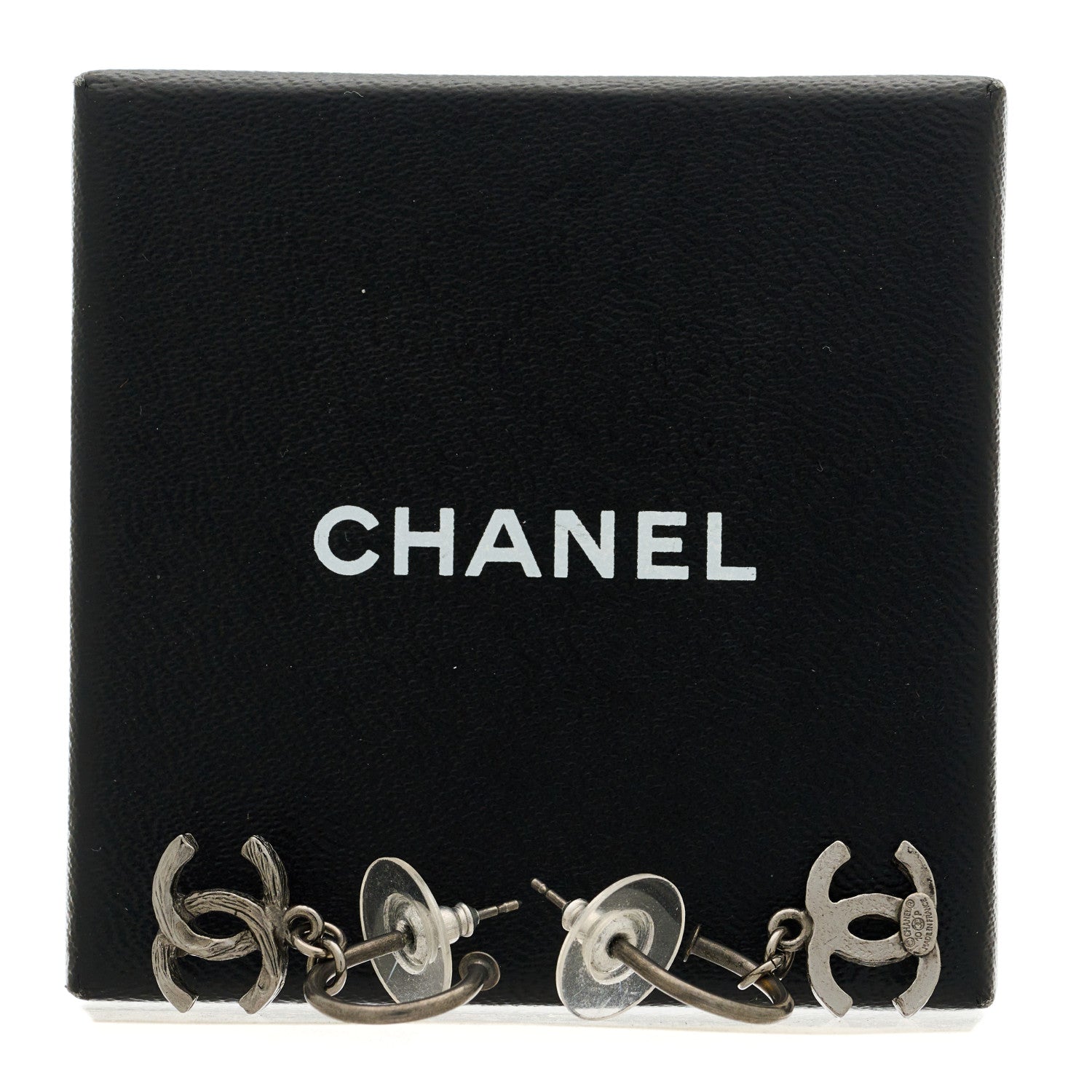 Chanel Ruthenium Twisted CC Drop Earrings 5 of 5