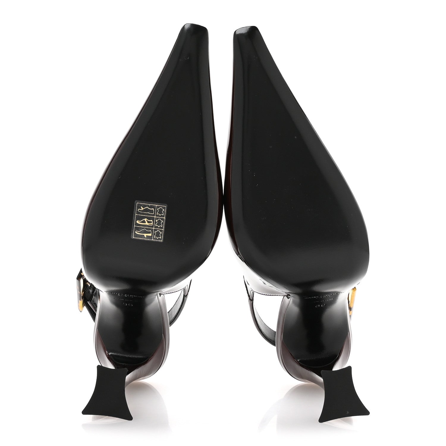 Saint Laurent Vernice Gloss Dune 110 Slingback Pumps 39 Marron Glace 6 of 9