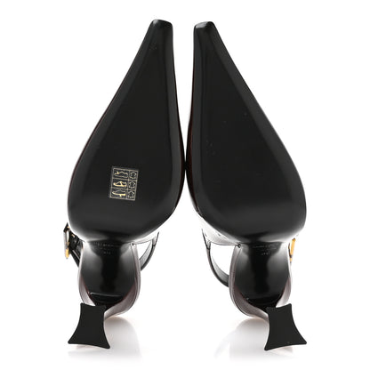 Saint Laurent Vernice Gloss Dune 110 Slingback Pumps 39 Marron Glace 6 of 9