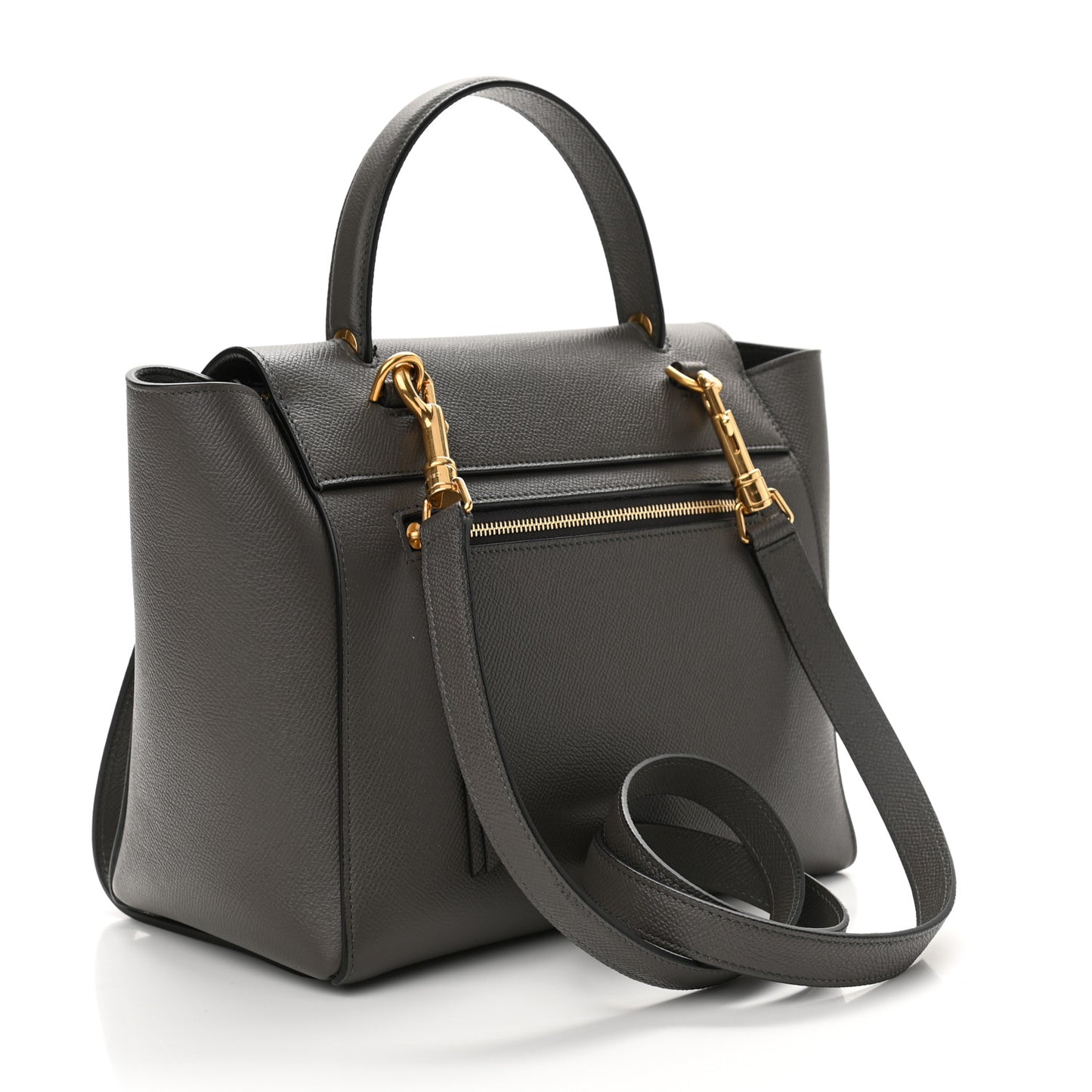 Grained Calfskin Micro Belt Bag Grey