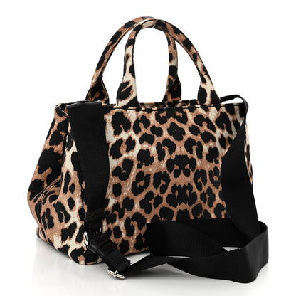 Prada Canvas Leopard Print Small Tote Miele 3 of 9