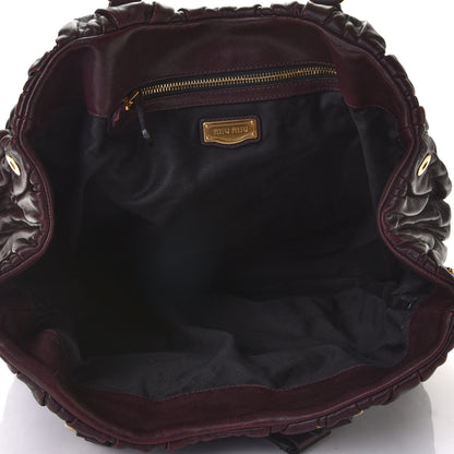 Miu Miu Nappa Matelasse Shopping Tote Prugna 4 of 7
