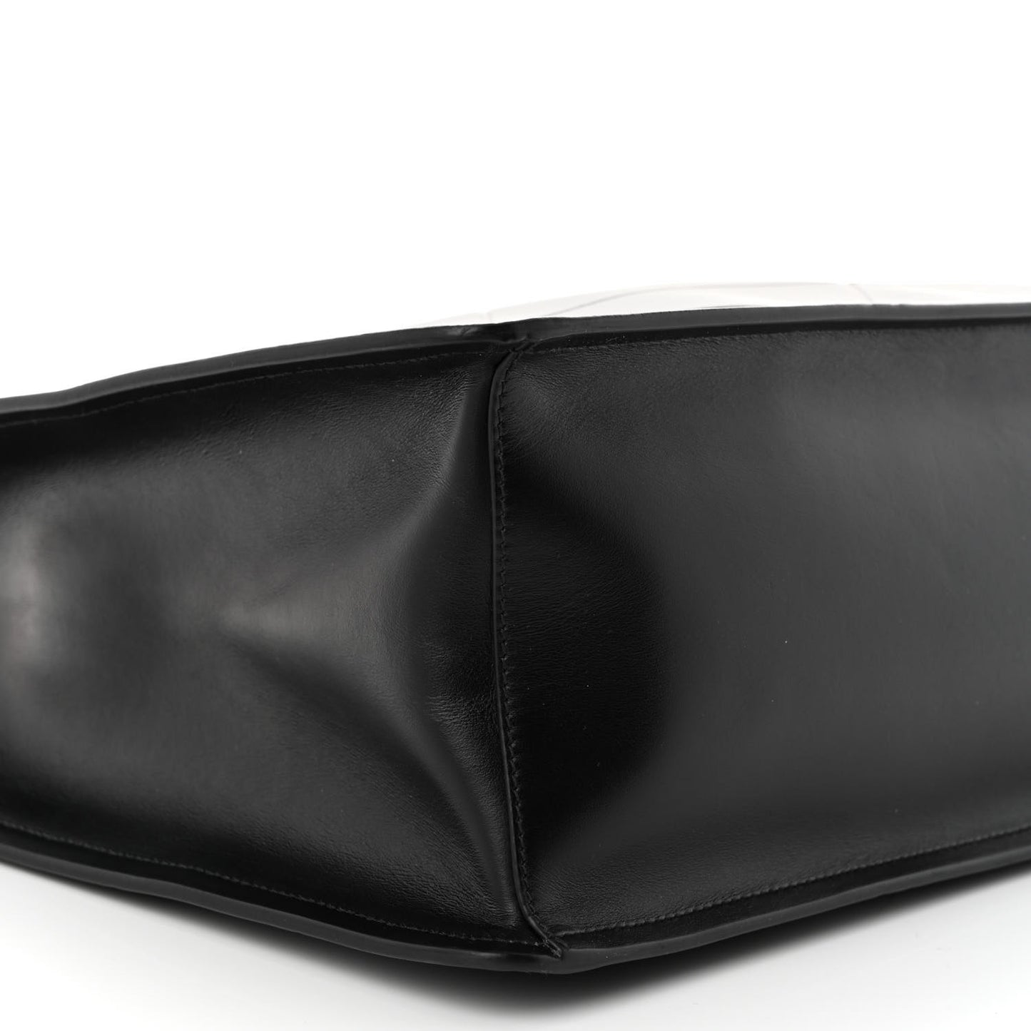 Soft Calfskin Triangle Embossed Large Tote Bag Black