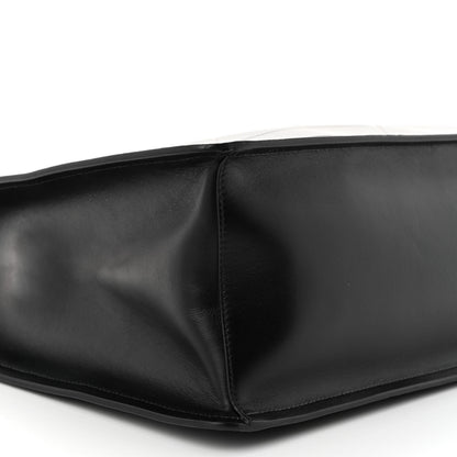 Prada Soft Calfskin Triangle Embossed Large Tote Bag Black 9 of 10