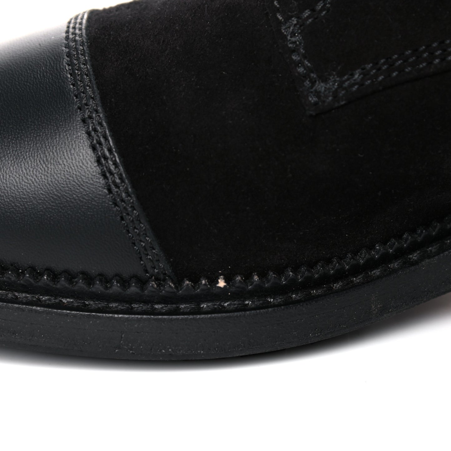 Suede Quilted CC Lace Up Combat Boots 41 Black