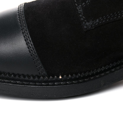 Chanel Suede Quilted CC Lace Up Combat Boots 41 Black 8 of 11