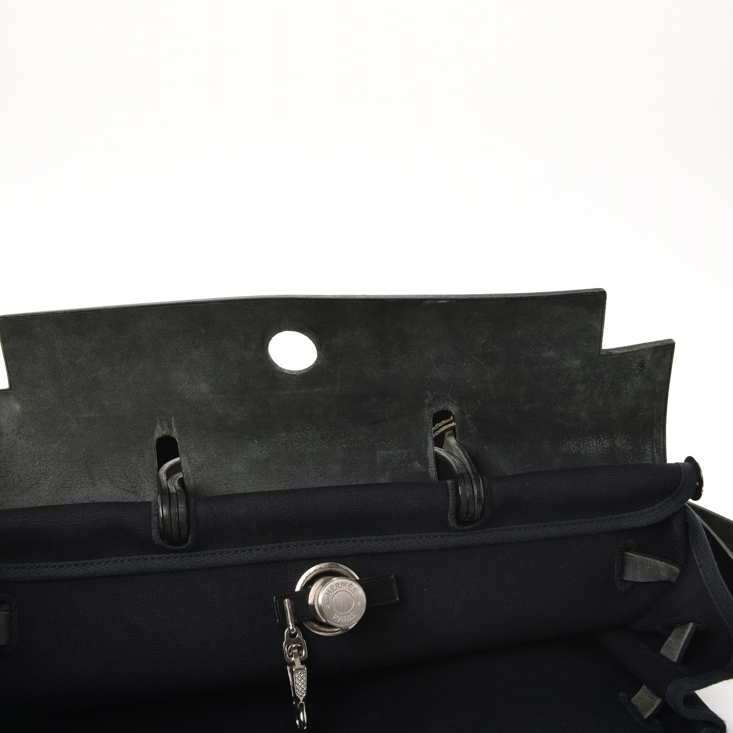 Hermes Toile Vache Calfskin Herbag 40 GM Black 10 of 15