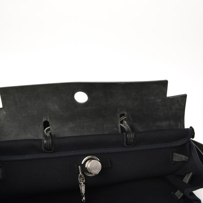 Hermes Toile Vache Calfskin Herbag 40 GM Black 10 of 15