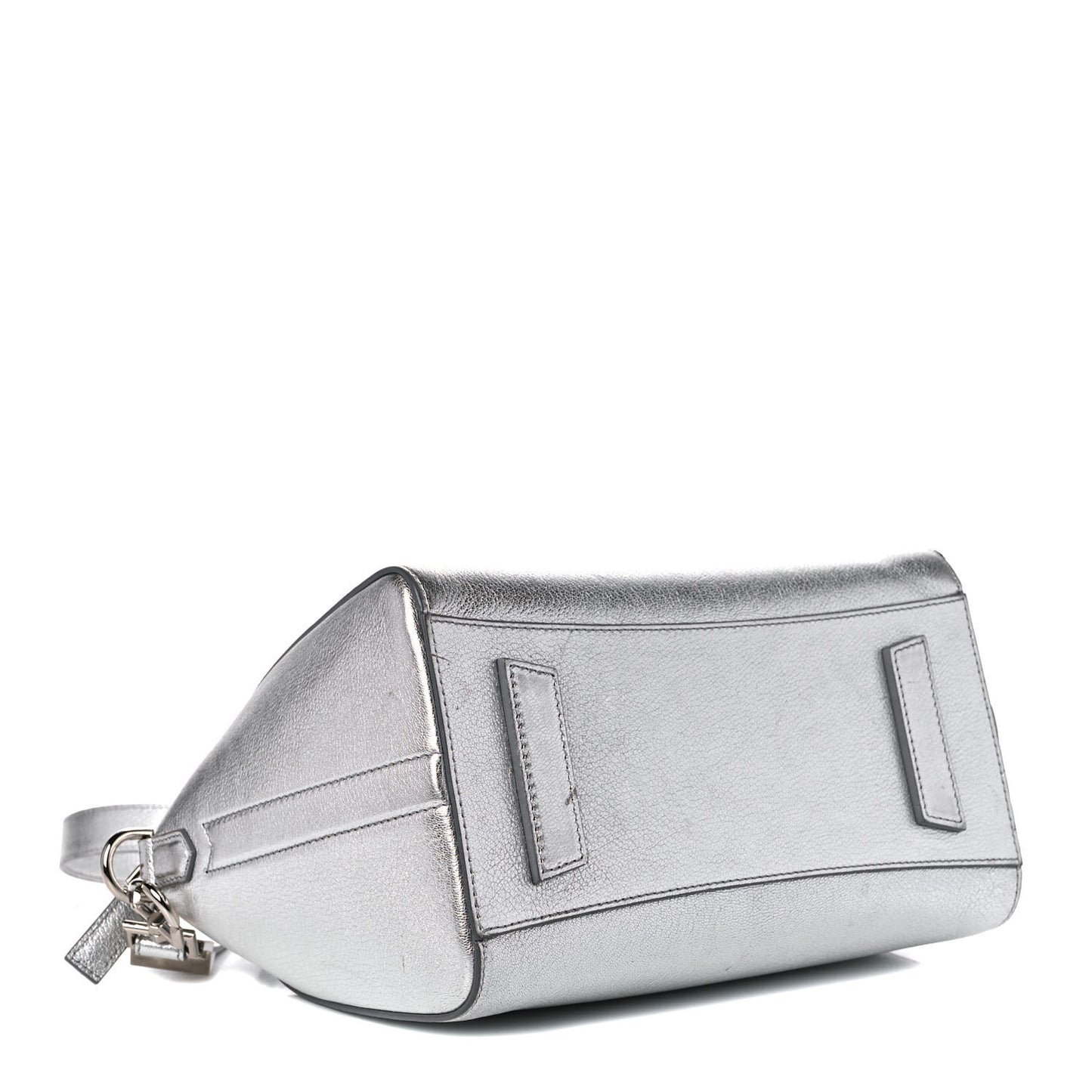 Metallic Sugar Goatskin Small Antigona Silver