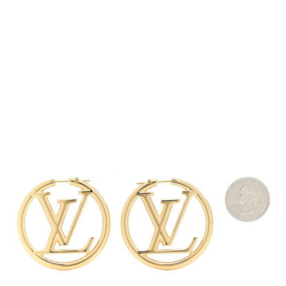 Louis Vuitton Metal Louise Hoop Earrings Gold 2 of 6