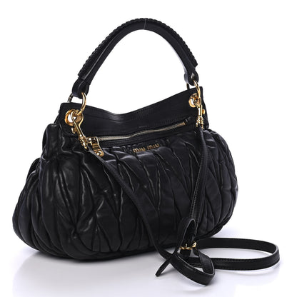 Miu Miu Nappa Matelasse Hobo Black 2 of 4