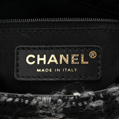 Chanel Wool Tweed Quilted Small Elegant Chain Flap Black Grey 6 of 10