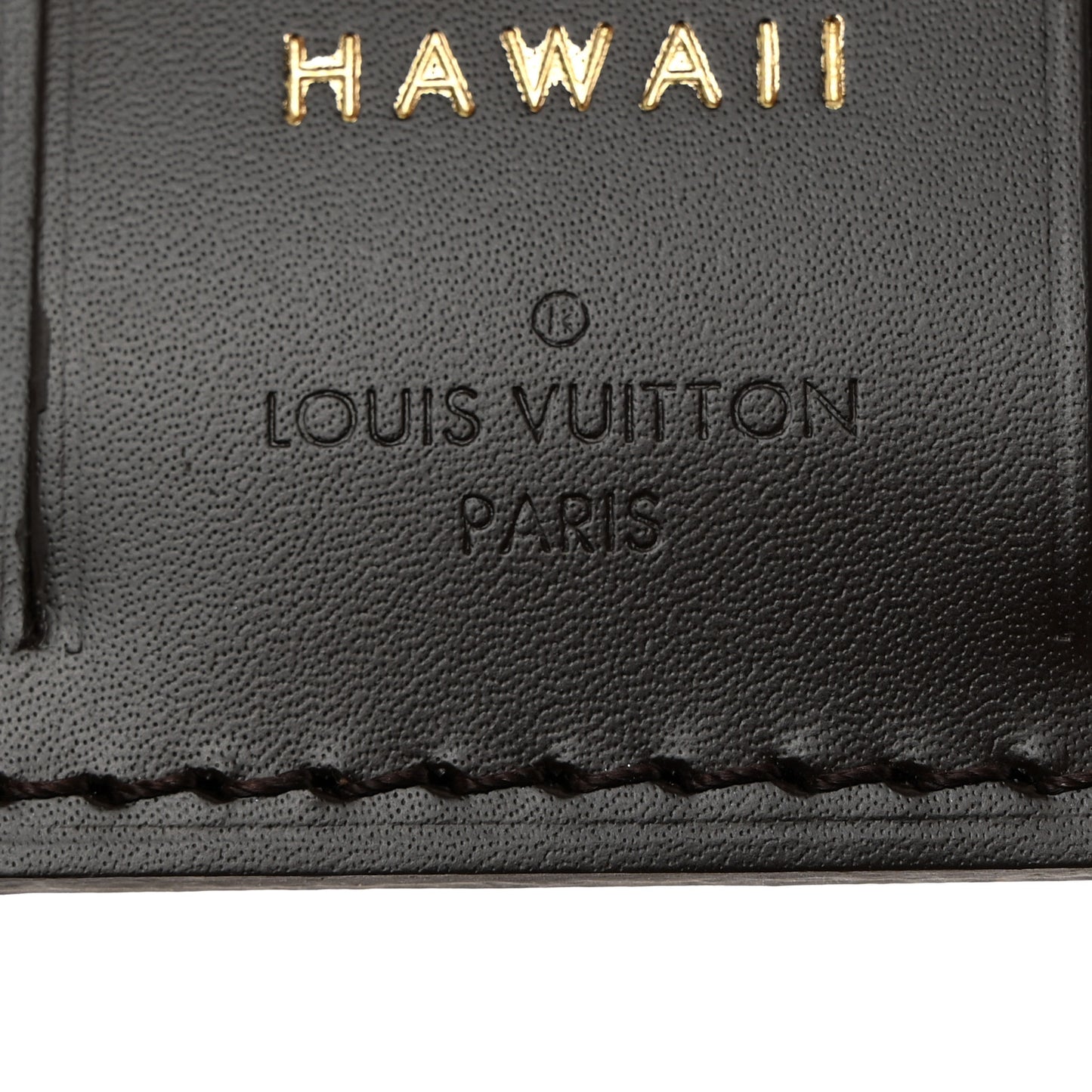LOUIS VUITTON Calfskin Hawaii Luggage Tag Ebene