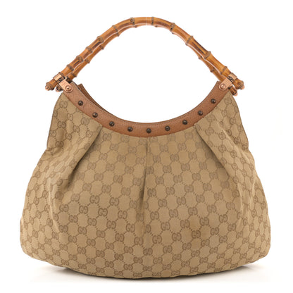 Gucci Monogram Bamboo Handle Bag Brown 1 of 12
