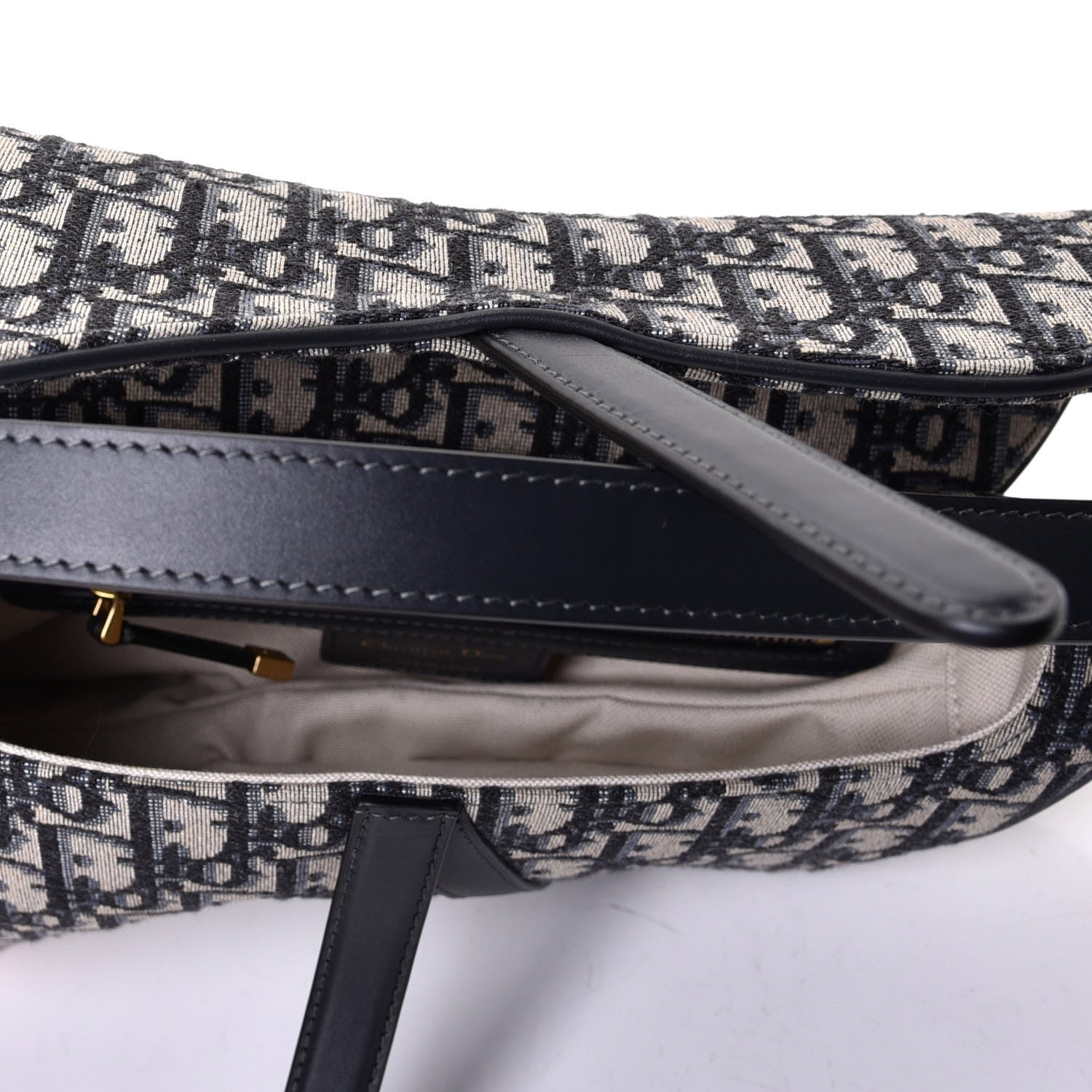 Christian Dior Oblique Saddle Bag Blue 4 of 6