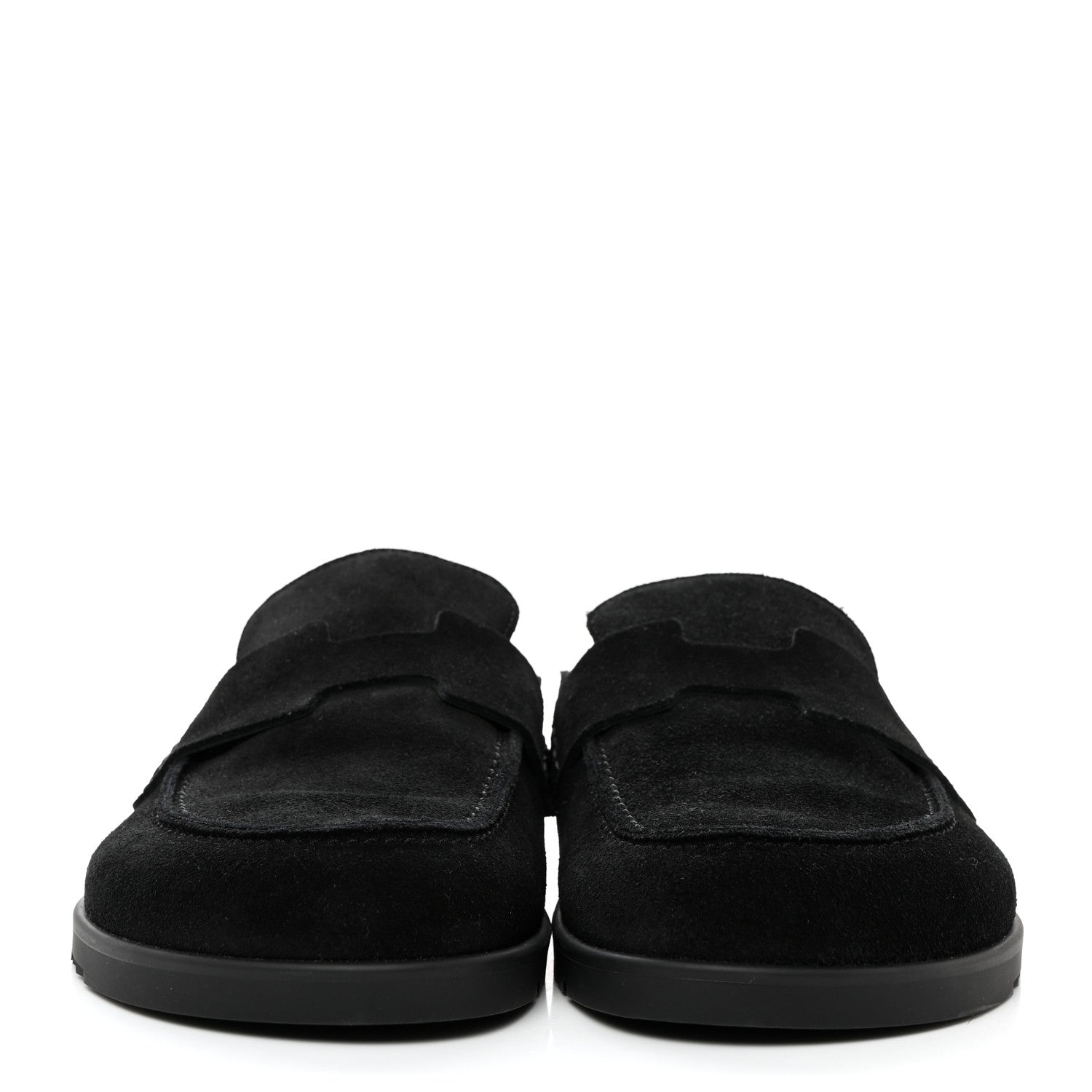 Hermes Suede Calfskin Go Mules 38 Black 2 of 9
