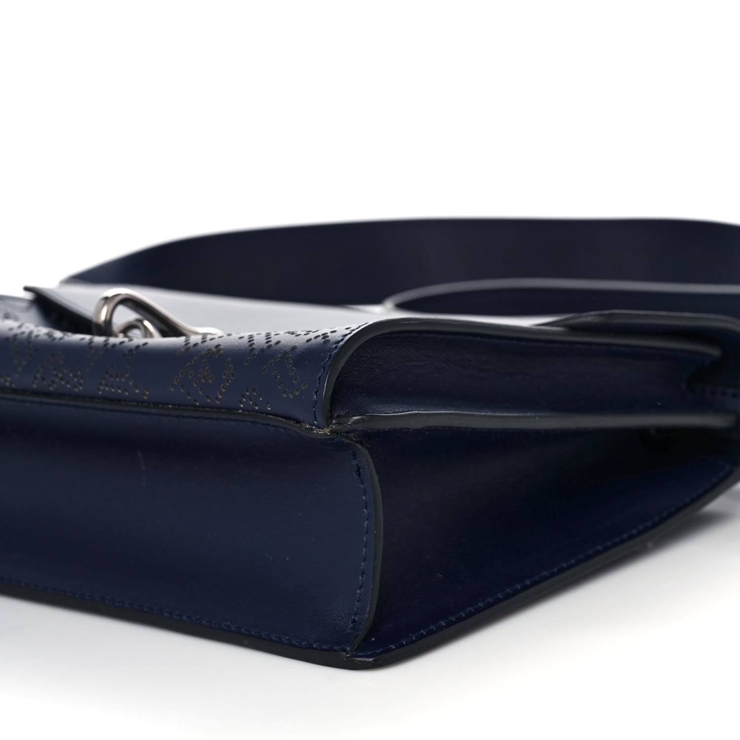 Burberry Calfskin Perforated Small Macken Crossbody Bag Regency Blue 9 of 9
