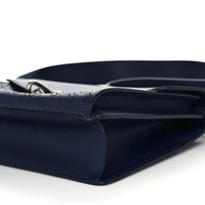 Burberry Calfskin Perforated Small Macken Crossbody Bag Regency Blue 9 of 9