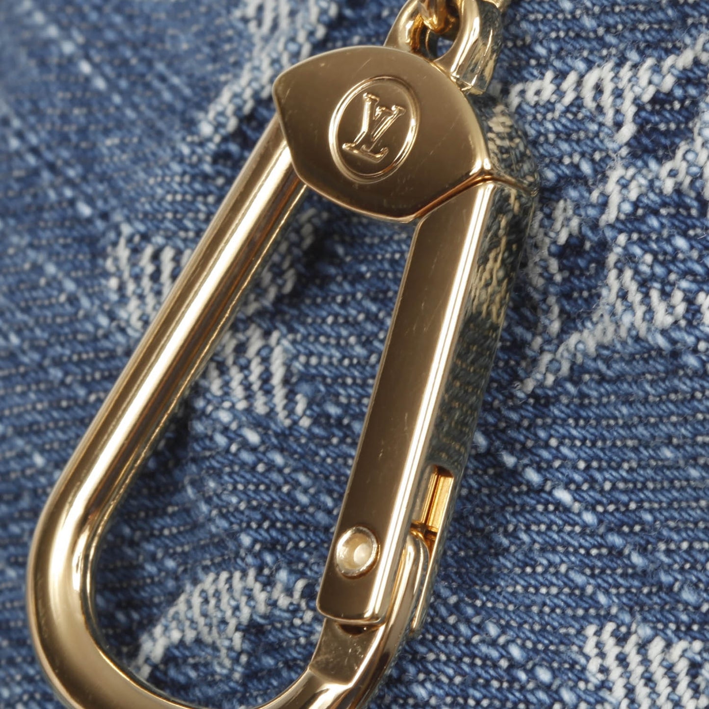 Monogram Denim Pochette Speedy PM Key Holder Blue