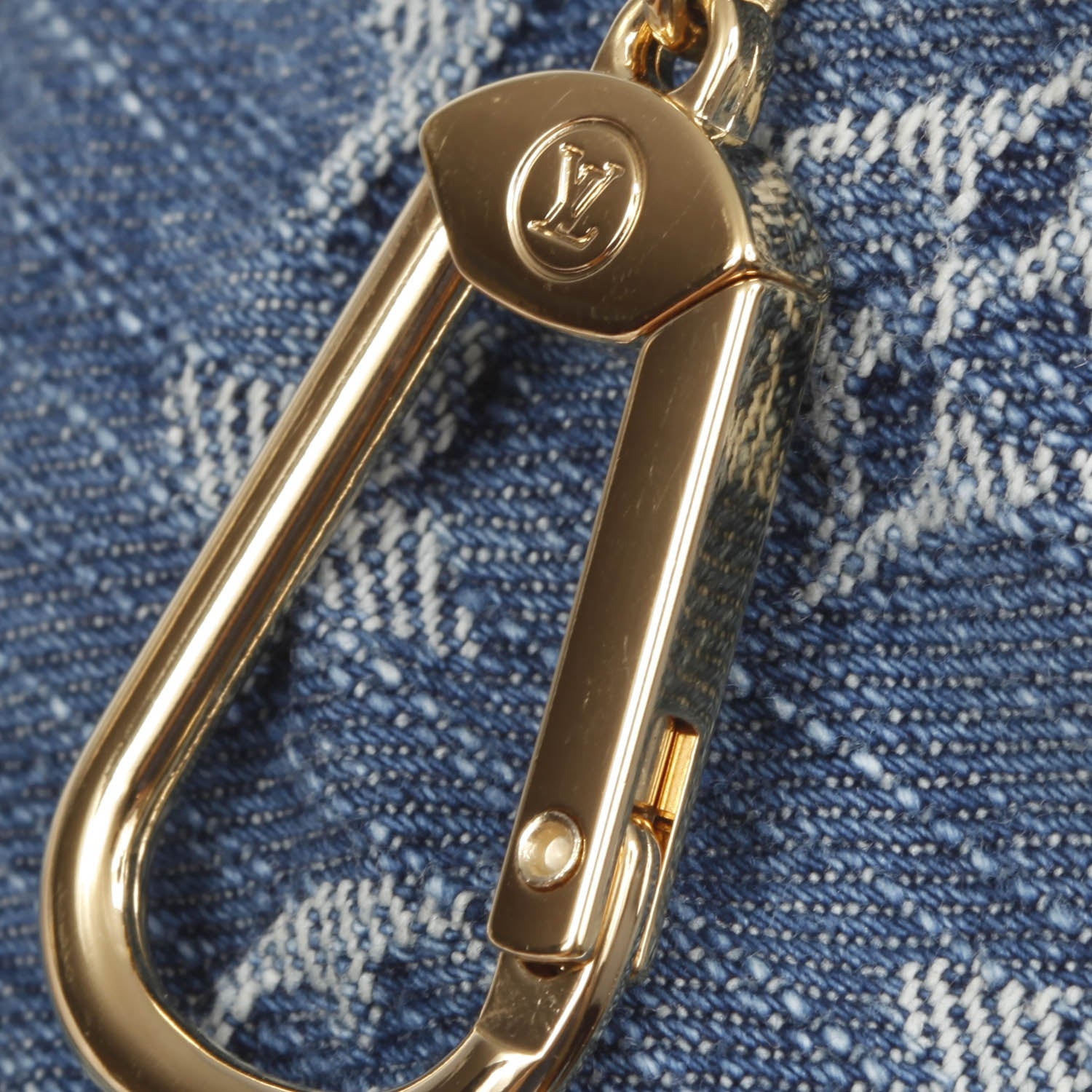 Louis Vuitton Monogram Denim Pochette Speedy PM Key Holder Blue 6 of 10