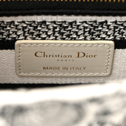 Christian Dior Canvas Embroidered Toile De Jouy Soleil Medium Lady D-Lite Latte 6 of 10