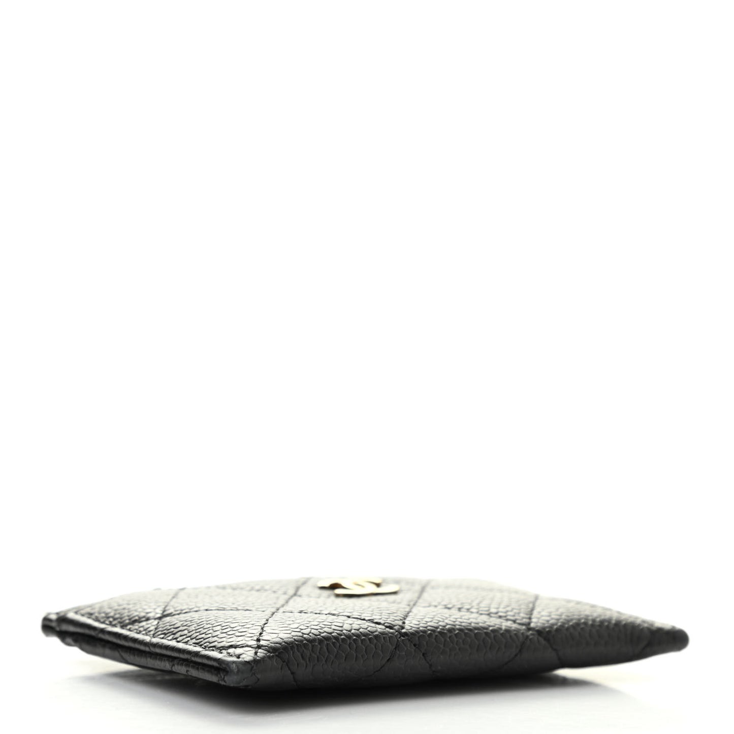 Caviar Quilted Card Holder Black