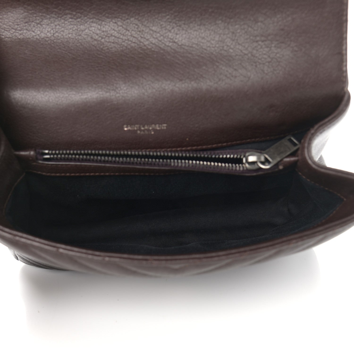Saint Laurent Calfskin Matelasse Chevron Monogram Medium College Bag Faggio 5 of 11
