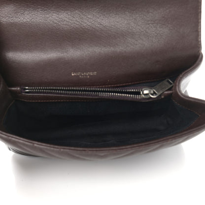 Saint Laurent Calfskin Matelasse Chevron Monogram Medium College Bag Faggio 5 of 11