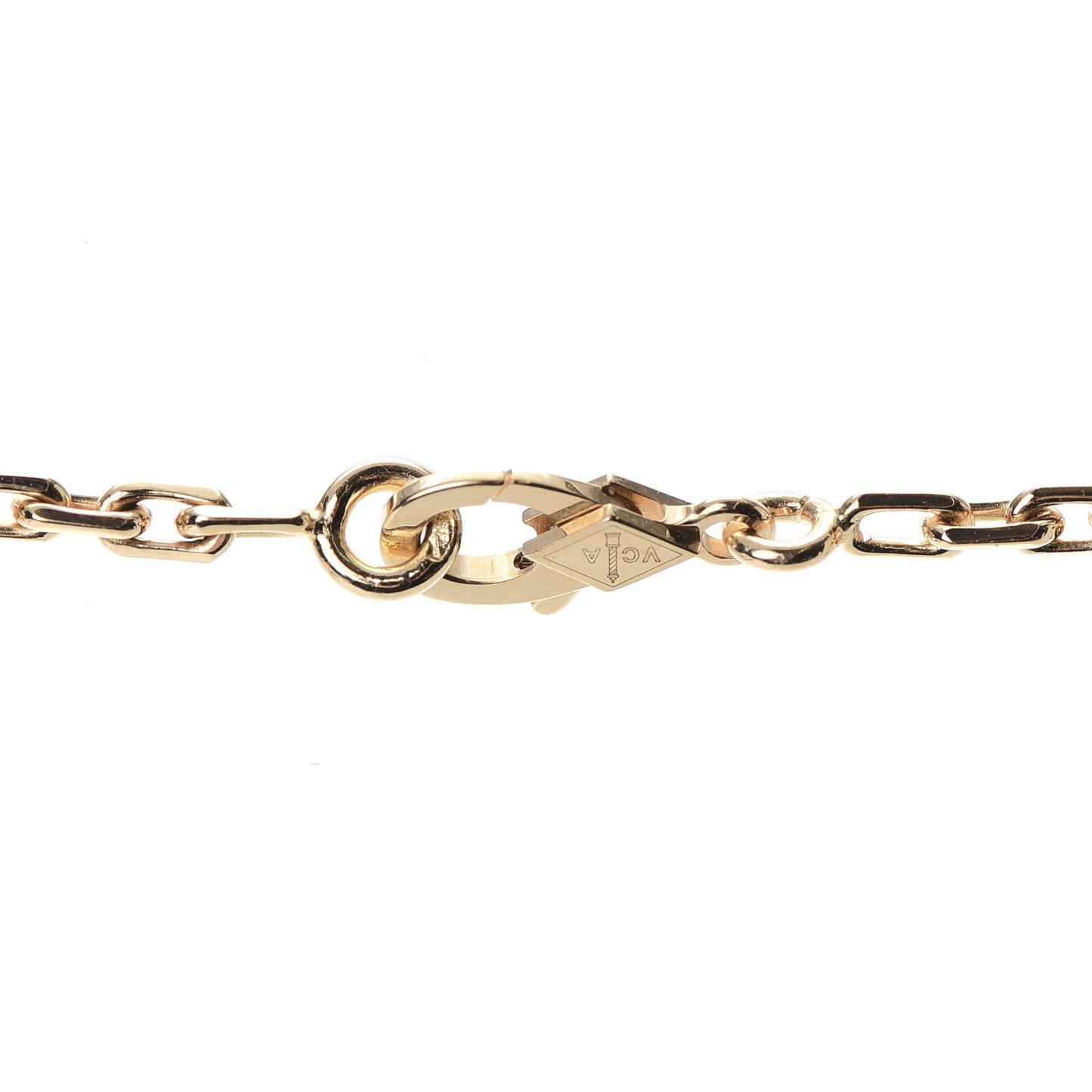 18K Yellow Gold Blue Agate 10 Motifs Vintage Alhambra Necklace