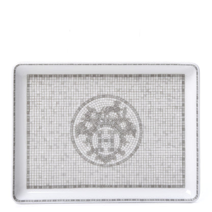 Hermes Porcelain Mosaique Au 24 Sushi Plate Platine 1 of 5