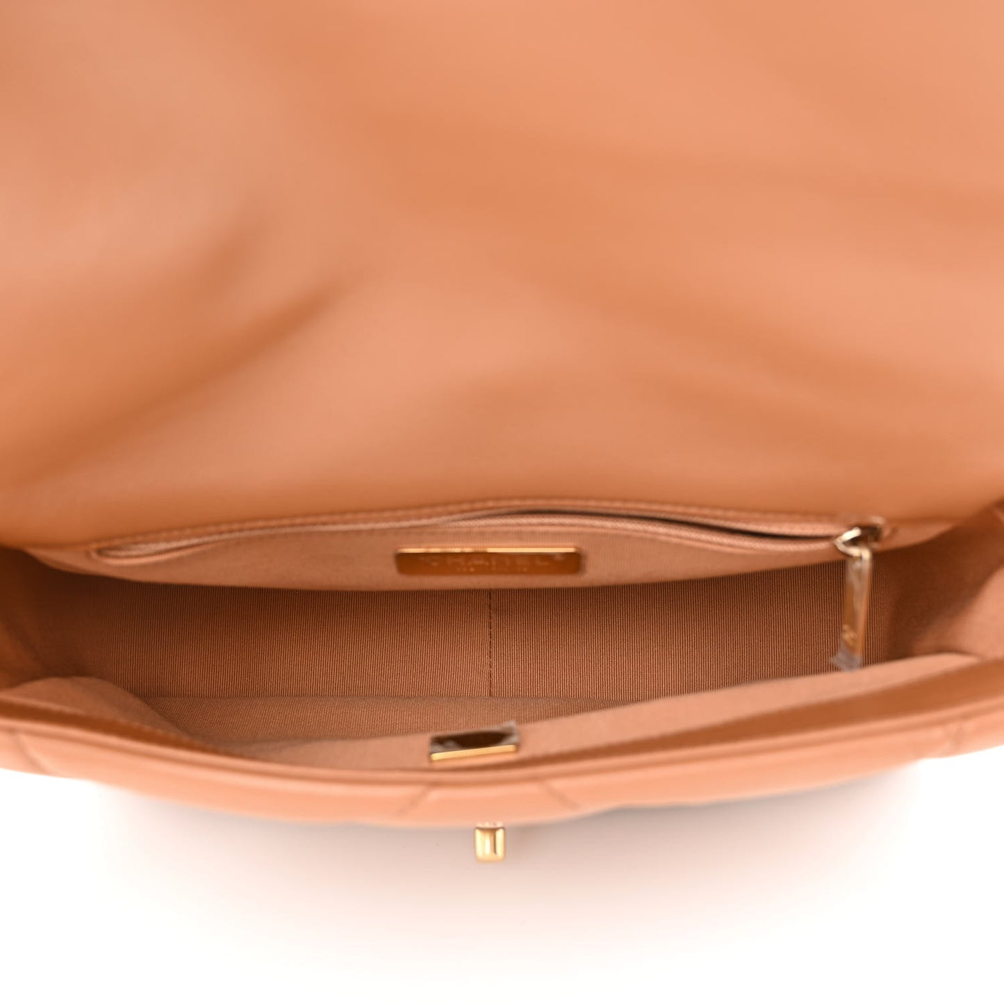 Lambskin Quilted Medium Chanel 19 Flap Brown