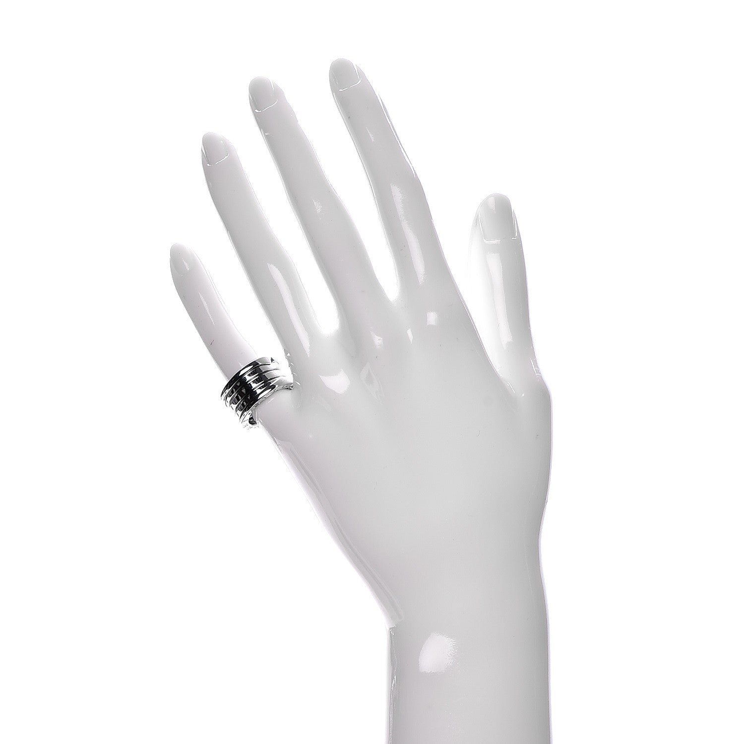 Bulgari 18K White Gold B.Zero1 4 Band Ring 47 4.25 2 of 4