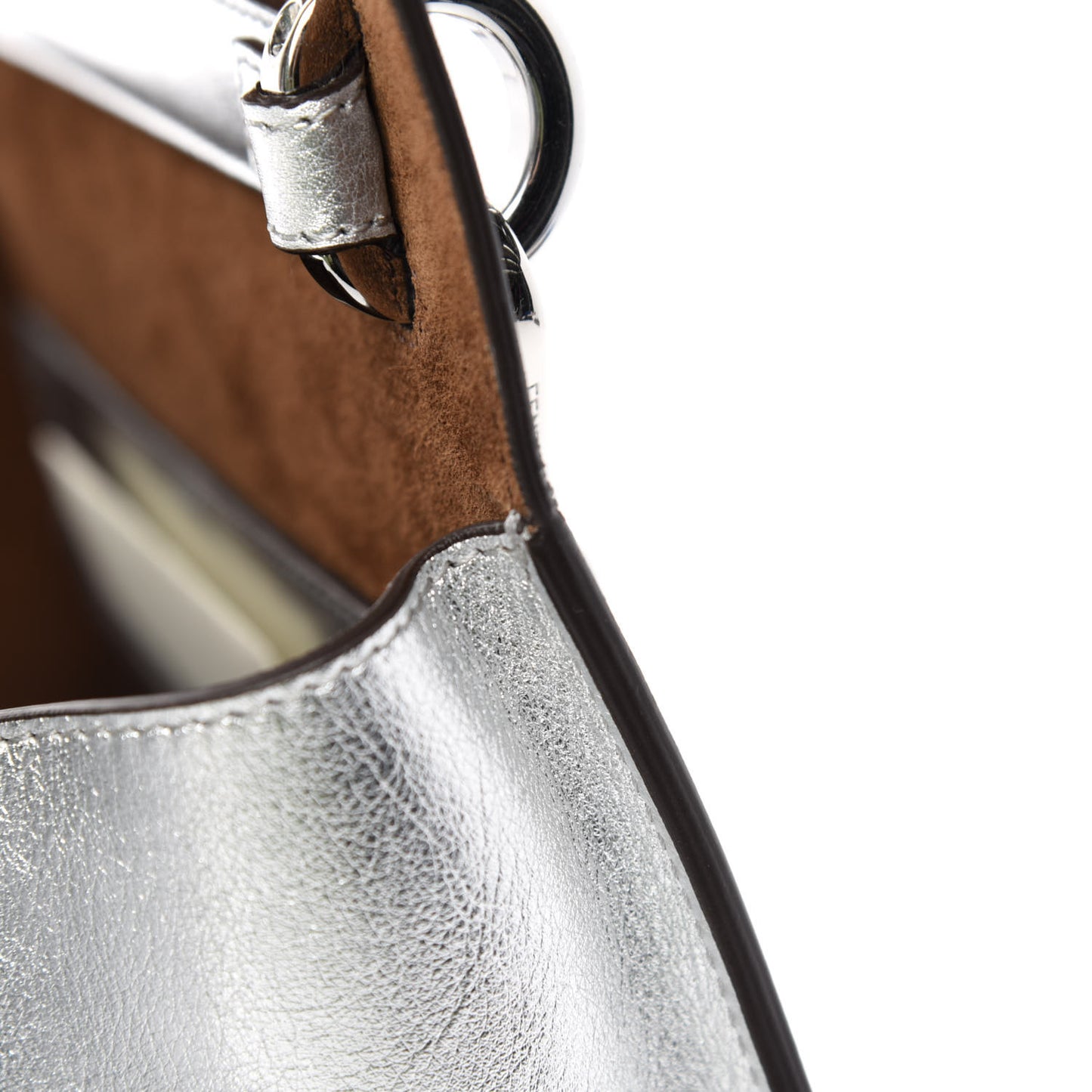 Vitello Catalan Mirror F is Fendi Kan U Shoulder Bag Argento