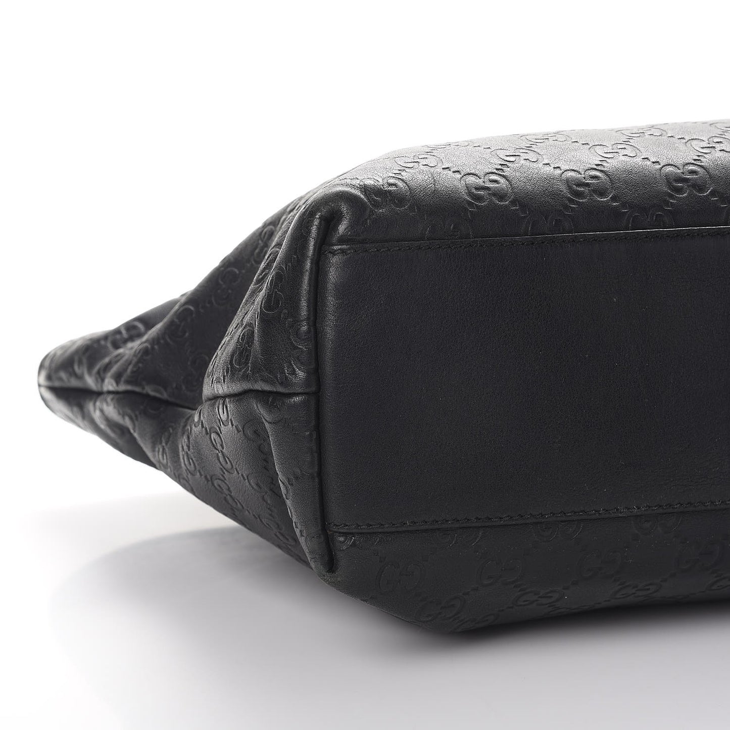 Guccissima Medium Zippered Shopping Tote Black