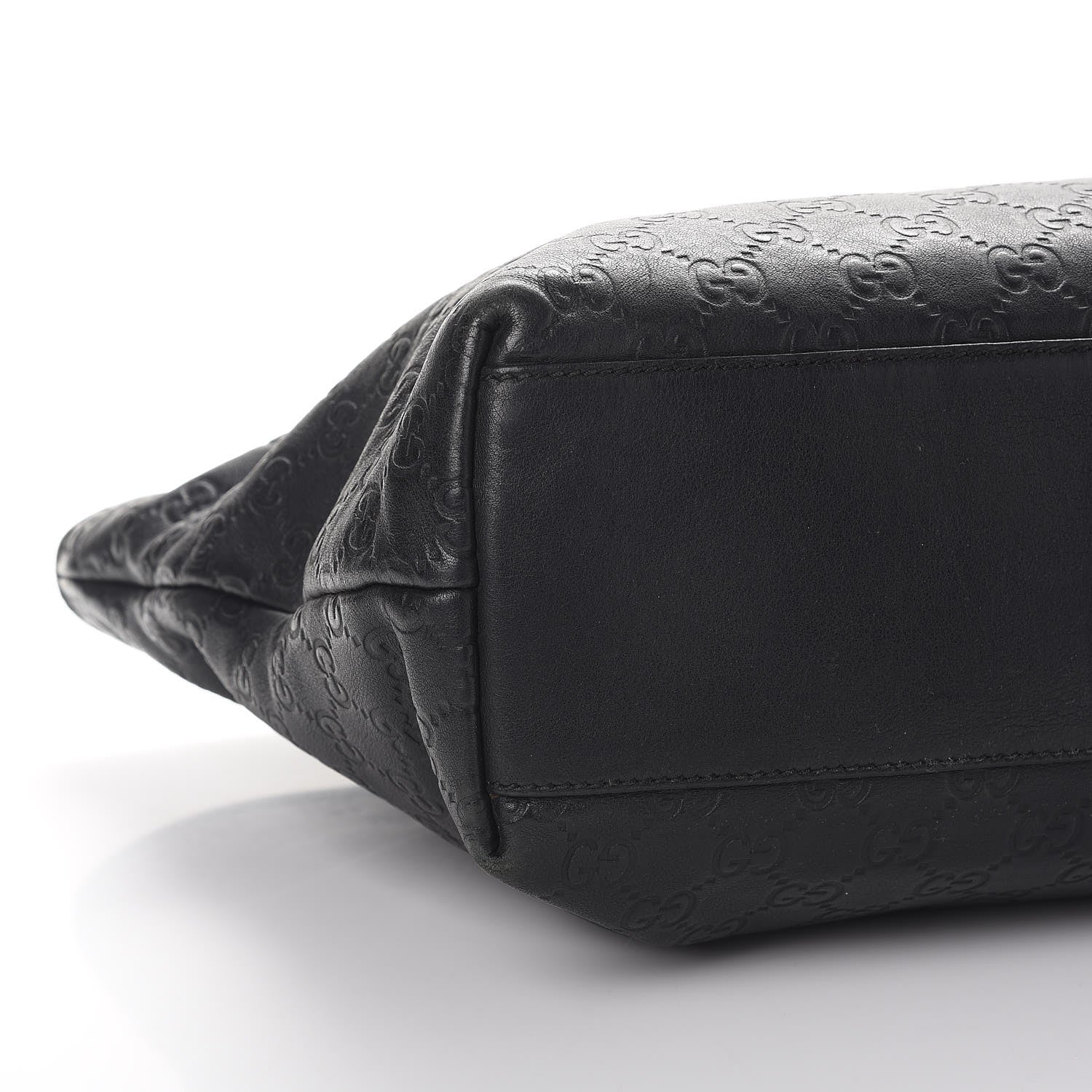 Gucci Guccissima Medium Zippered Shopping Tote Black 14 of 19