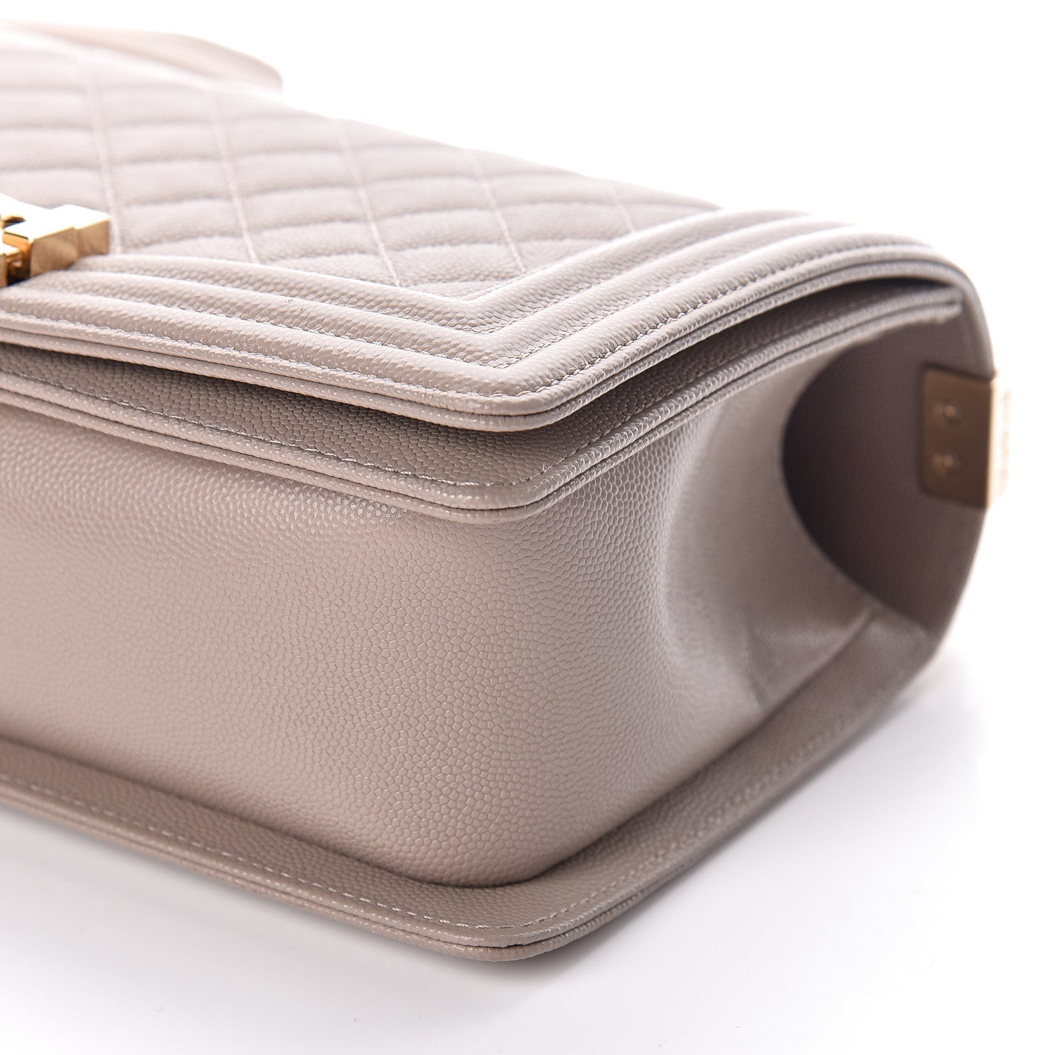 Chanel Caviar Quilted Medium Boy Flap Dark Beige 9 of 9