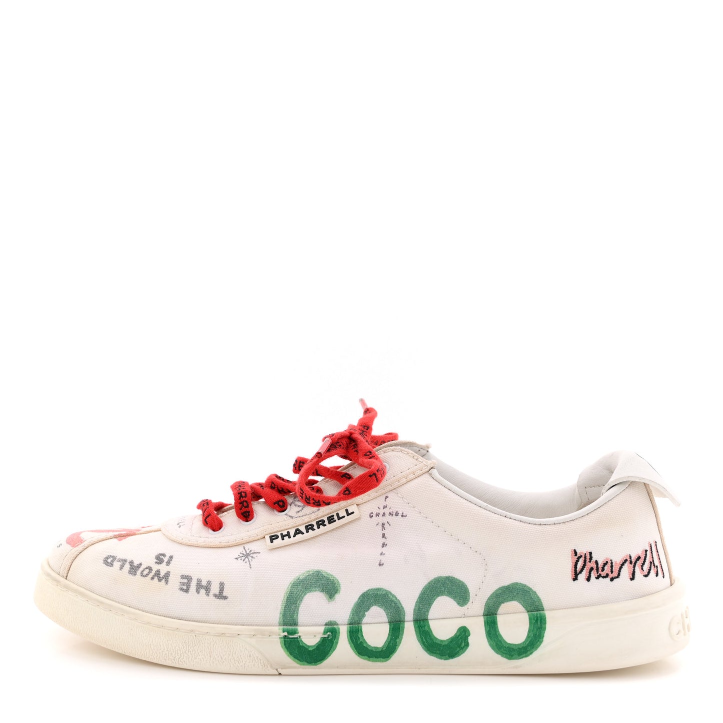 x Pharrell Williams Canvas Mens Sneakers 43 White