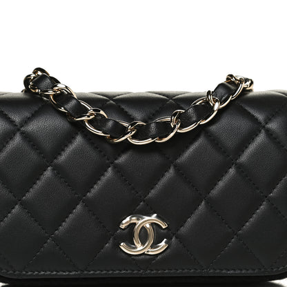 Chanel Lambskin Crochet Quilted Flap Phone Holder Black 9 of 12