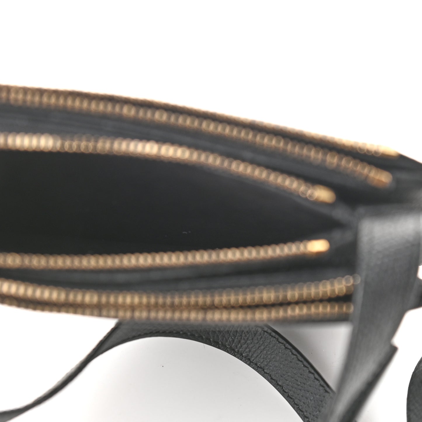 Grained Calfskin Saddle Pouch With Strap Black