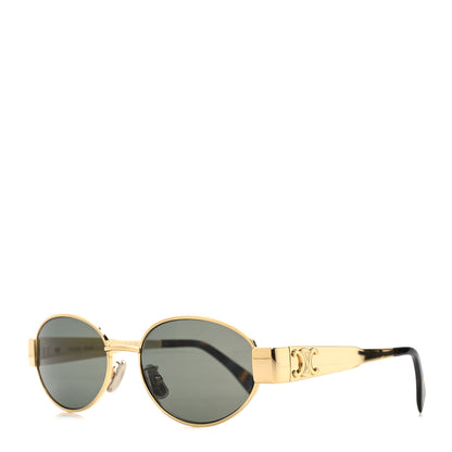 Celine Metal Triomphe 01 Sunglasses CL40235U Gold Green 1 of 7