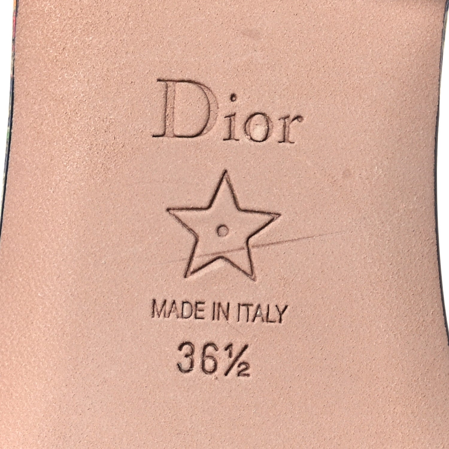Christian Dior Canvas D-Constellation Embroidered Dway Flat Slide Sandals 36.5 Black Multicolor 6 of 9