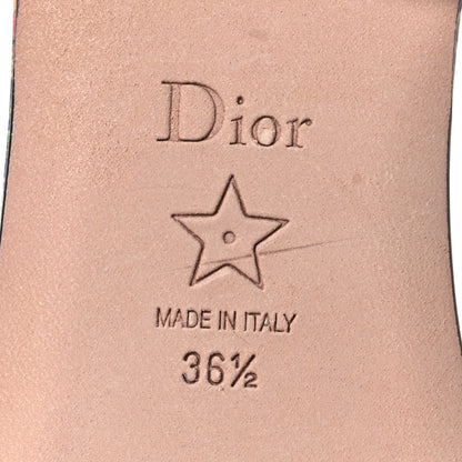 Christian Dior Canvas D-Constellation Embroidered Dway Flat Slide Sandals 36.5 Black Multicolor 6 of 9