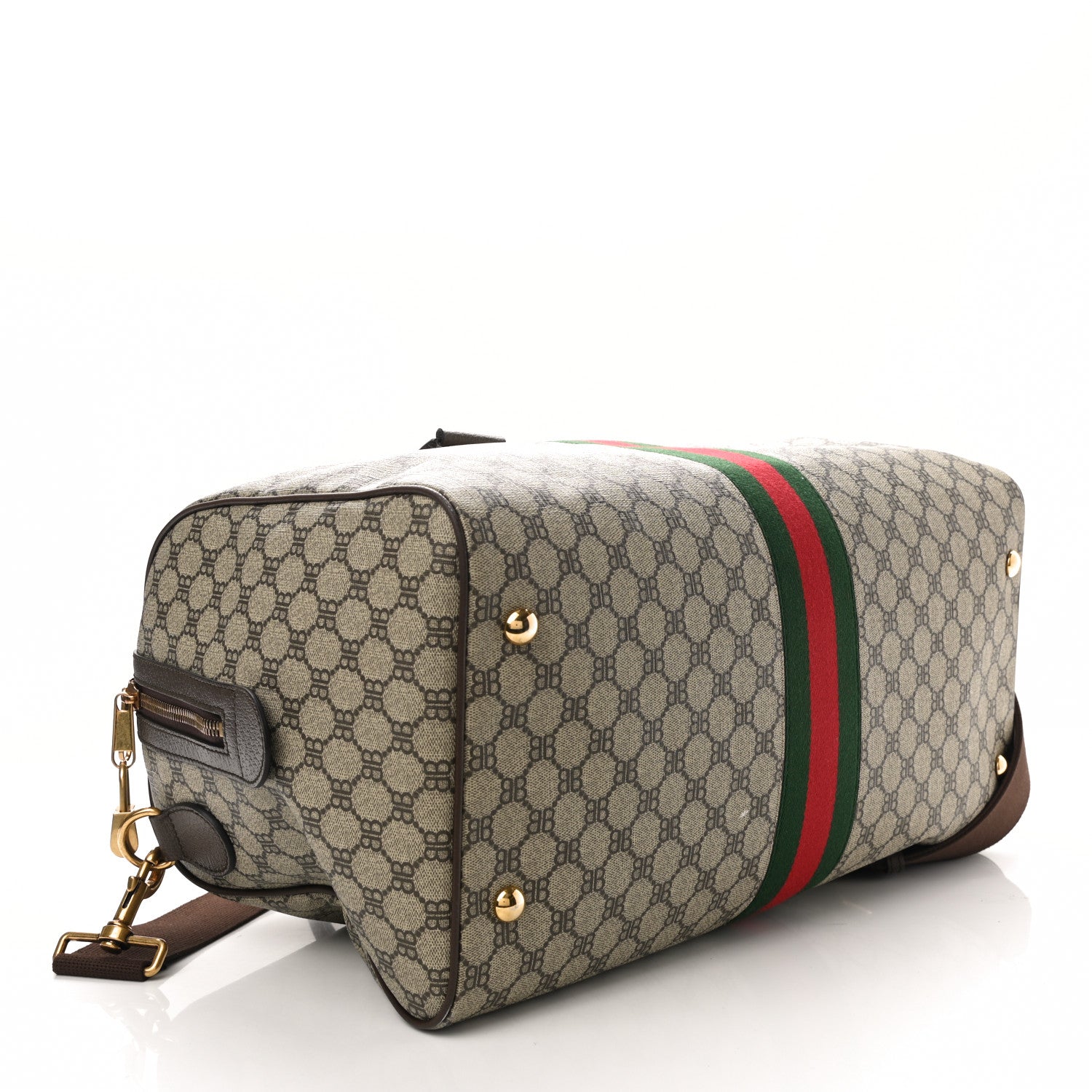 Gucci X BALENCIAGA BB Supreme Monogram Web Medium Ophidia Carry-On Duffle Bag Beige New Acero 3 of 9
